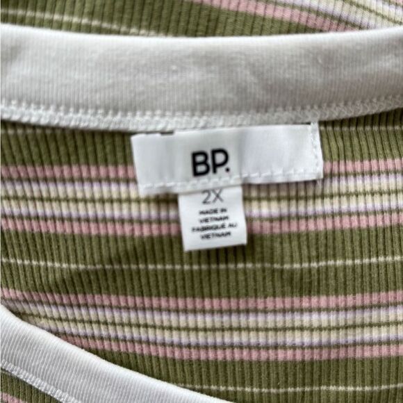 NWOT BP Ringer Tank, Green Kalee Stripe, size 2X - Picture 11 of 11